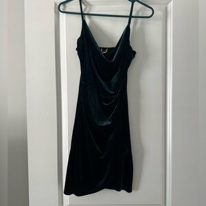 Windsor dark green velvet mini dress